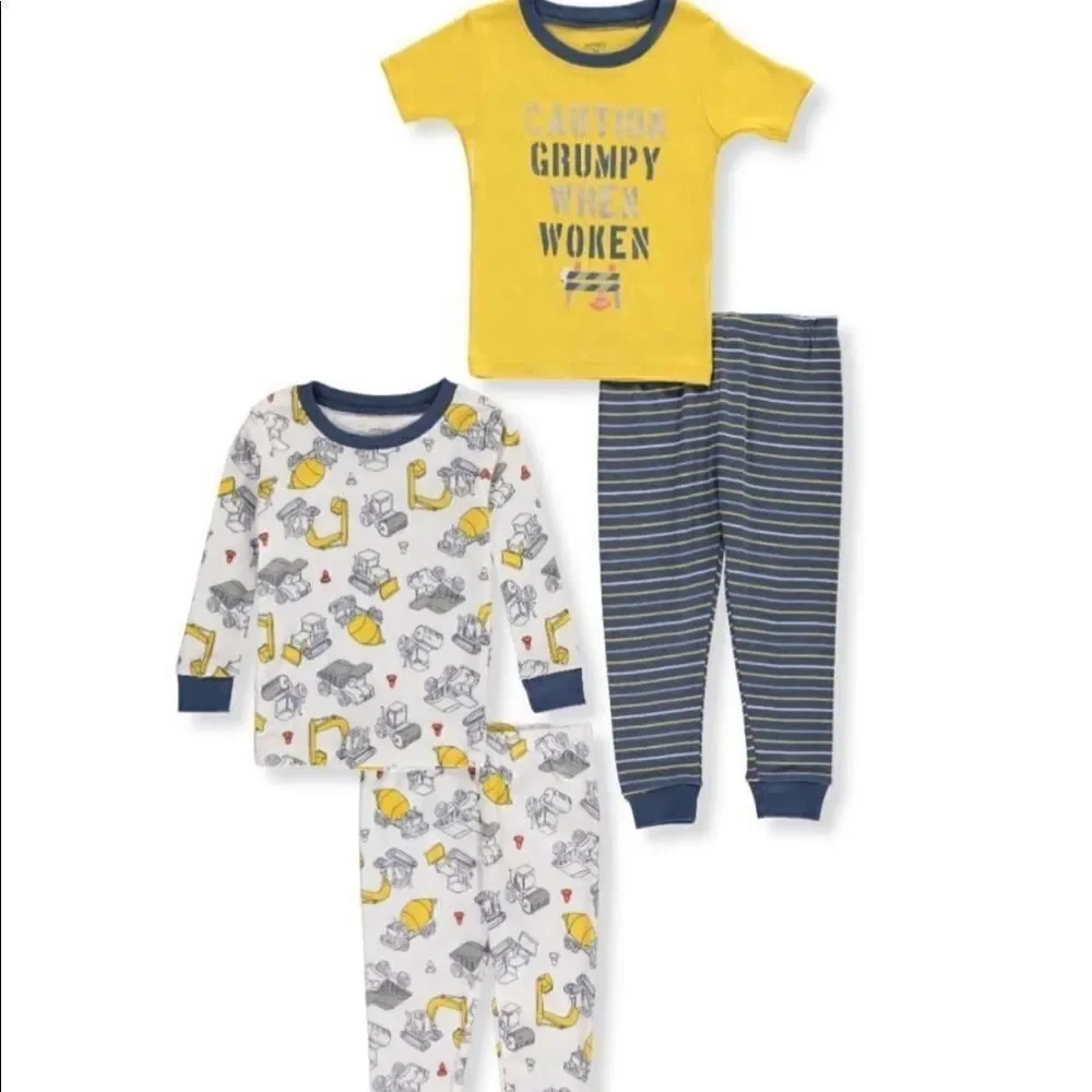 NWT - Size 18 months, Boys Carters 3 piece pajama set, yellow tractors